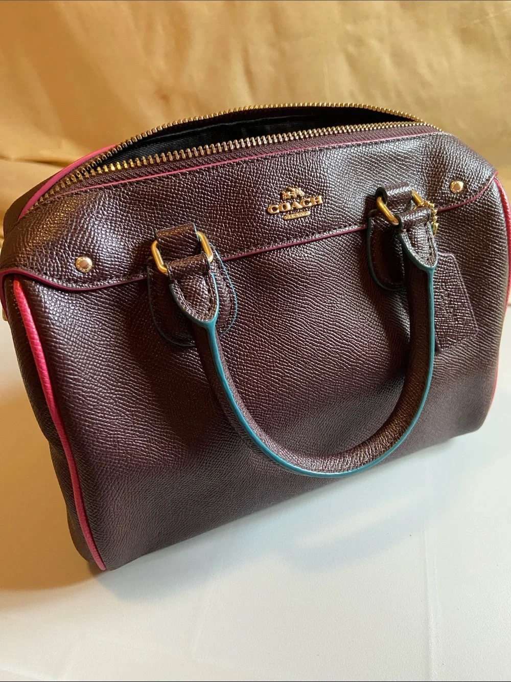 Coach Mini Bennett Satchel with Edgepaint EUC NO Crossbody strap